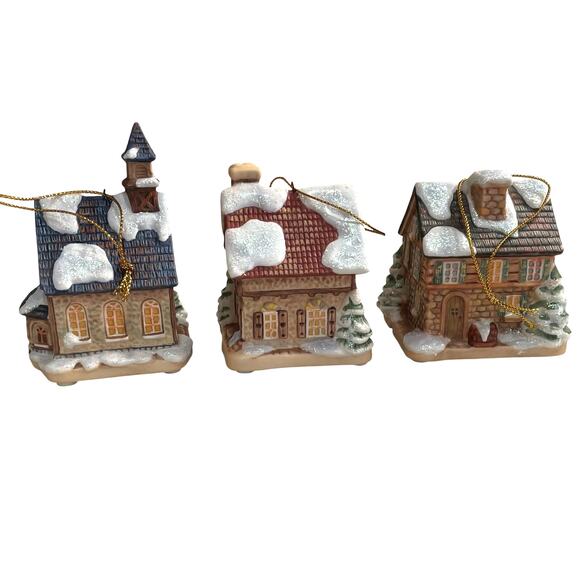 VTG M.I. Hummel Bavarian Village Christmas Ornaments, set of 3, "Village Bakery" - Picture 4 of 8